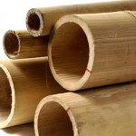 Стволы и половинки бамбука